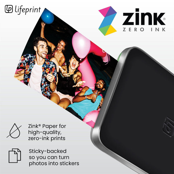 Lifeprint 3x4.5 Hyperphoto Printer for iPhone & Android - BLACK - Lifeprint Photos