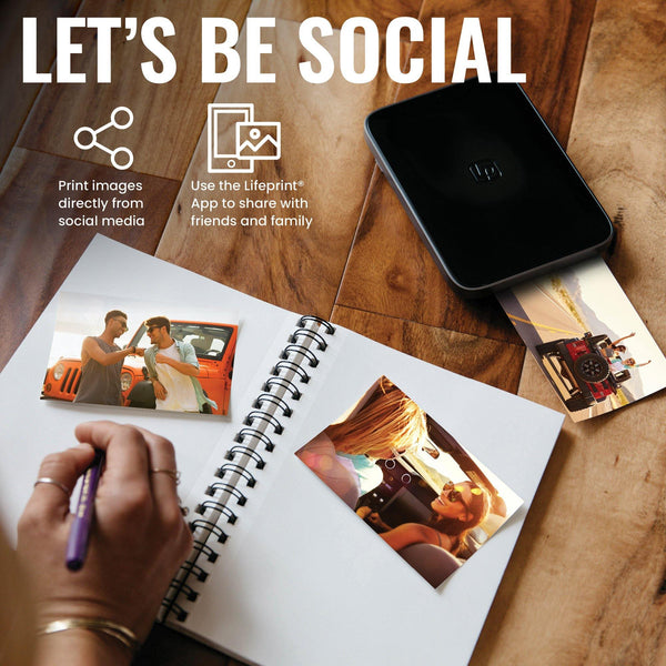Lifeprint 3x4.5 Hyperphoto Printer for iPhone & Android - BLACK - Lifeprint Photos
