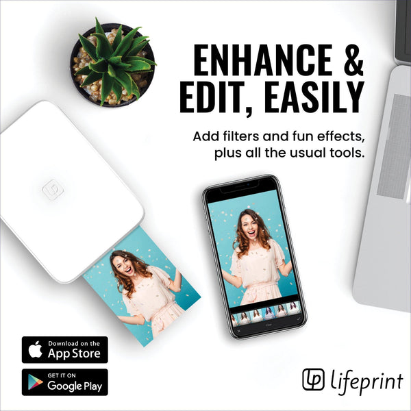 Lifeprint 3x4.5 Hyperphoto Printer for iPhone & Android - WHITE - Lifeprint Photos