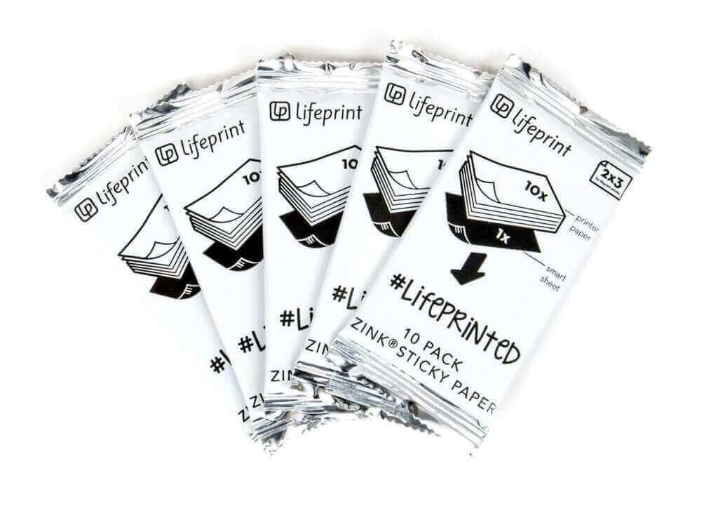 10 count packs of Lifeprint printer paper